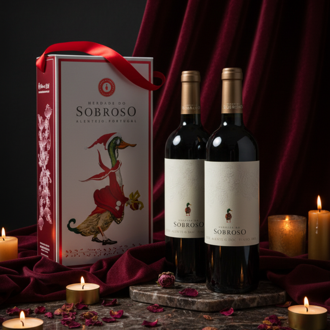 Coffret 2 Garrafas Herdade do Sobroso Tinto 2024, 75cl