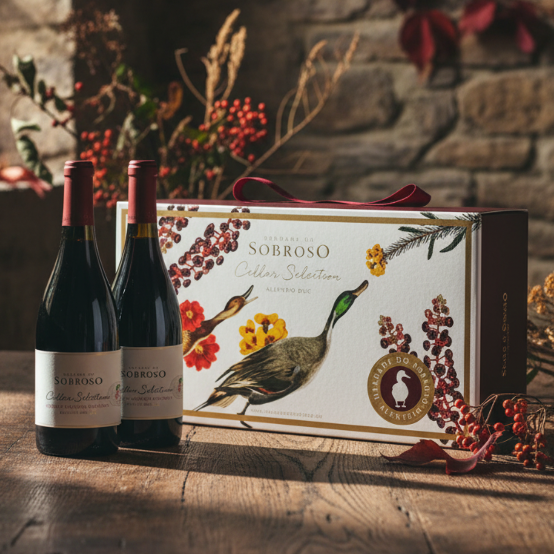 Coffret 2 Garrafas Herdade do Sobroso Cellar Selection Tinto 2024, 75cl
