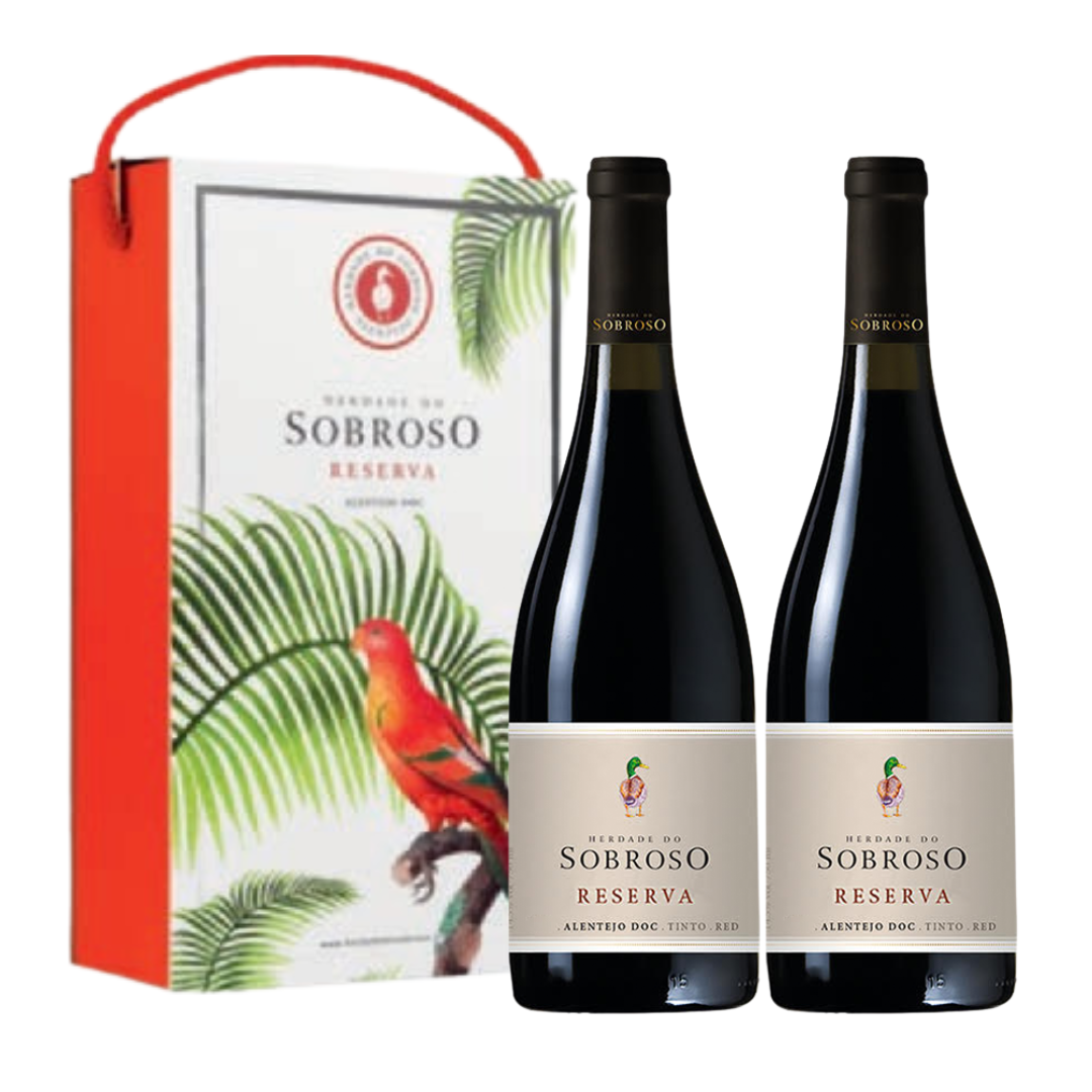 Coffret 2 Garrafas Herdade do Sobroso Reserva Tinto 2022, 75cl