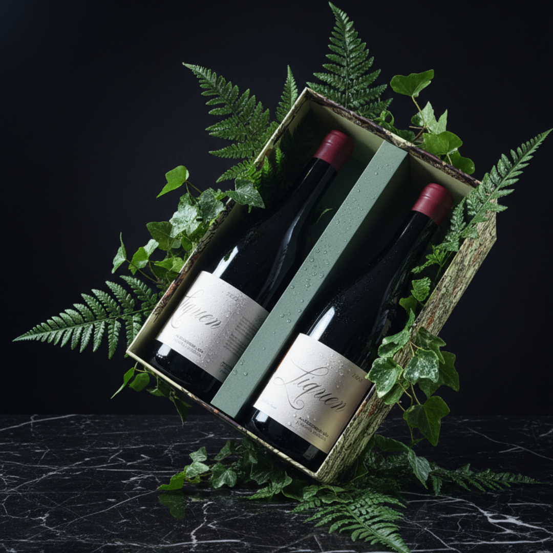Coffret 2 Garrafas Líquen Alfrocheiro Tinto 2022, 75cl