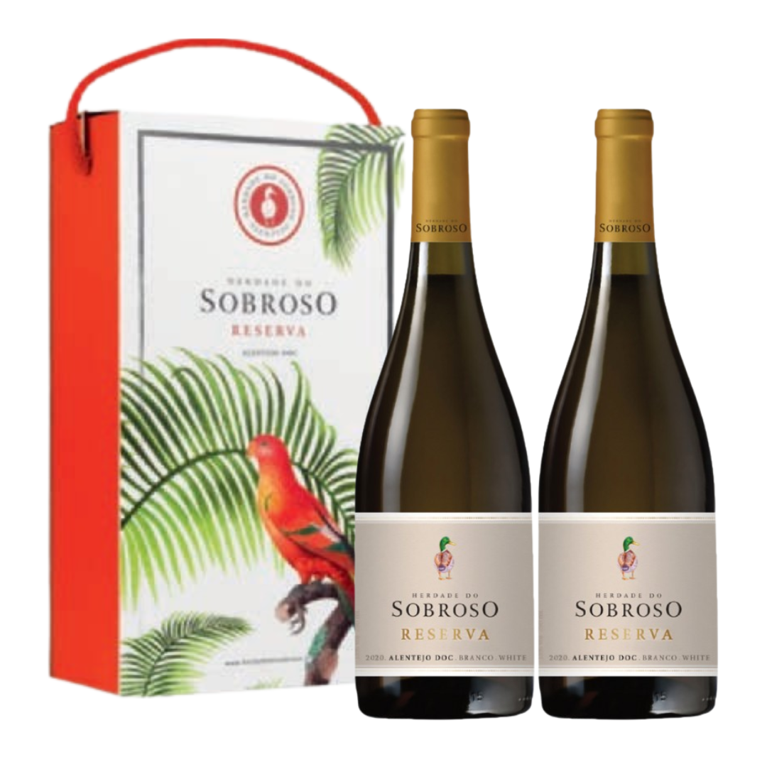 Coffret 2 Garrafas Herdade do Sobroso Reserva Branco 2023, 75cl