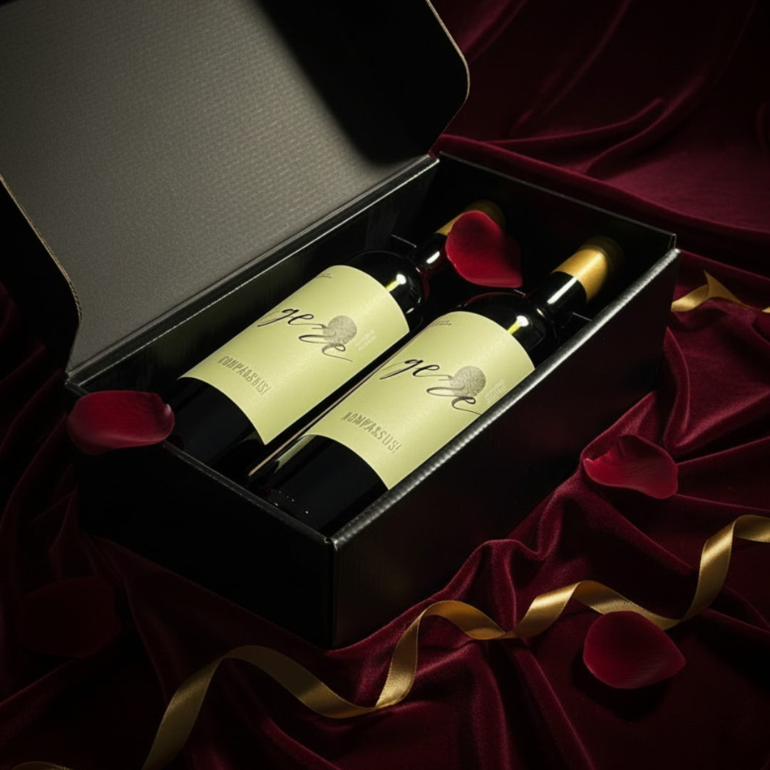 Coffret 2 Garrafas Kompassus Gene Branco 2016, 75cl