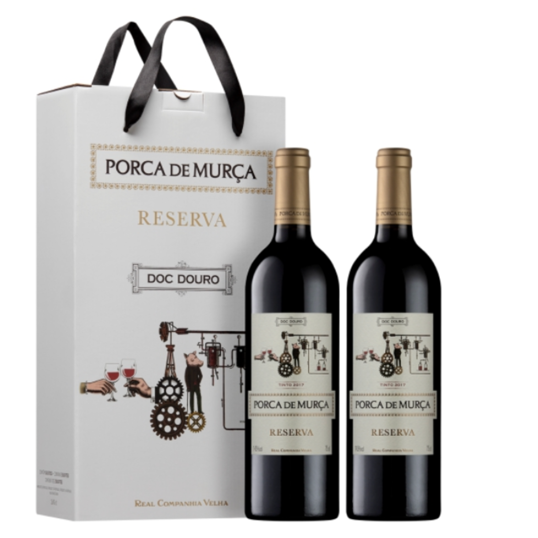 Coffret 2 Garrafas Porca da Murça Reserva Tinto 2021, 75cl
