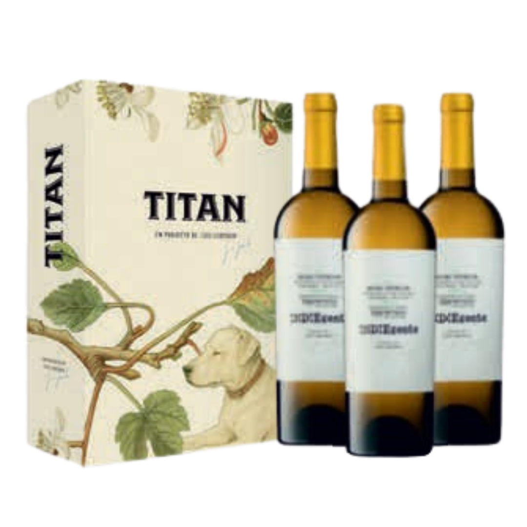 Coffret 3 Garrafas Titan of Beira Interior Indigiente Branco 2023, 75cl